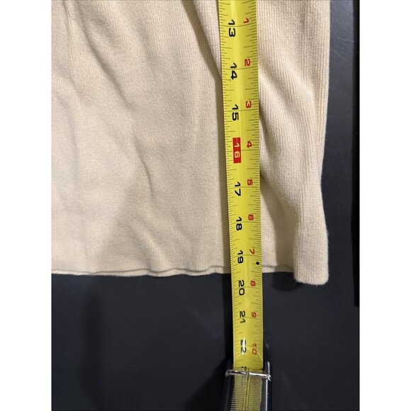 Ann Taylor LOFT Women XS Top Faux Wrap Long Sleeve Pullover Beige 100% Cotton - Picture 13 of 15